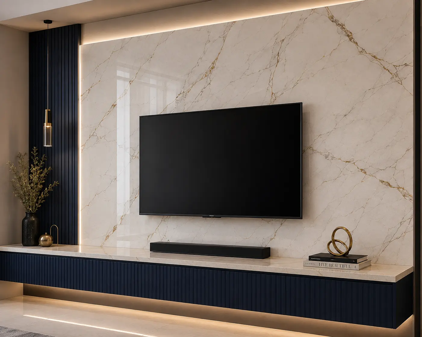 Quartz surface for home interiors
